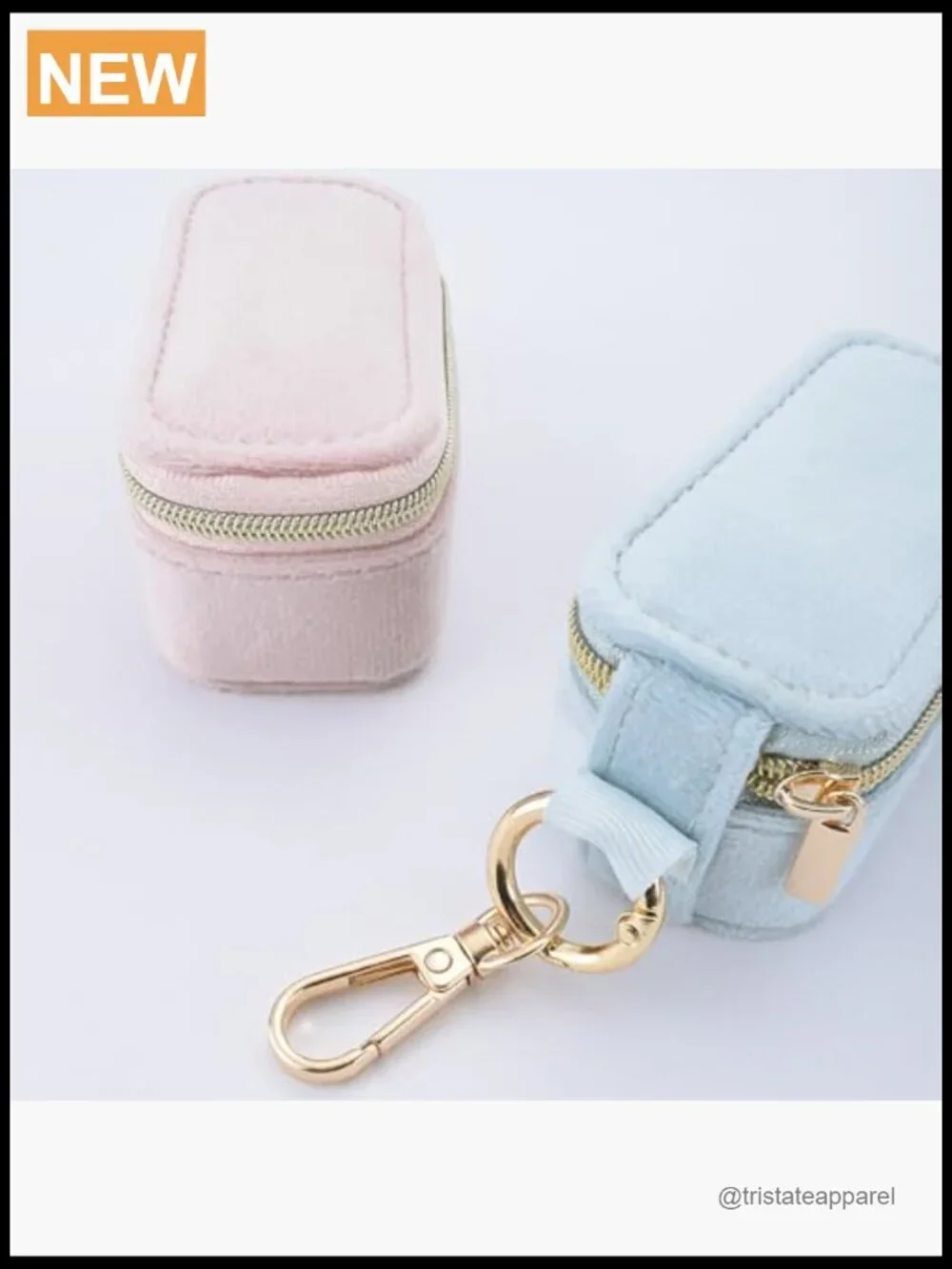 Mini Velvet Travel Jewelry Case - 2-in-1 Ring Holder Keychain for Women,